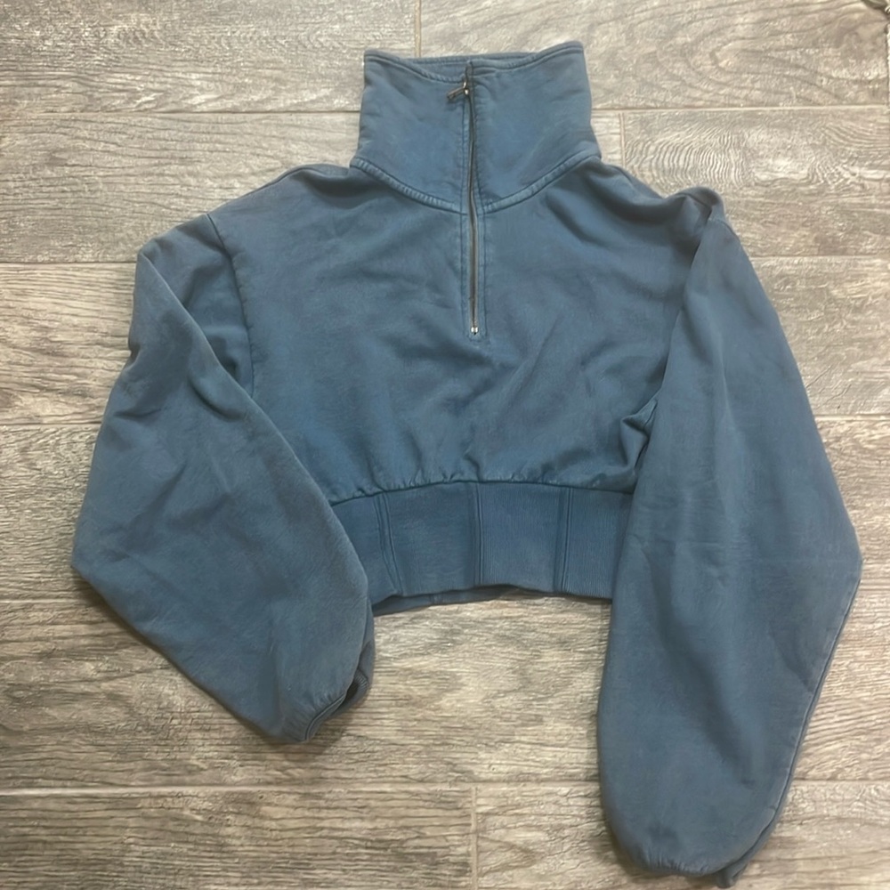 Urban Outfitters Out from under half zip cropped sweater Size Small
